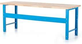 Masa de atelier reglabila in inaltime cu placa frontala 200 x 80 cm, albastru - ral 5012