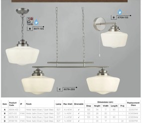 Pendul design clasic IP44 School House argintiu satin 8071-1SS SRT