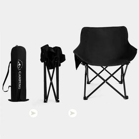 Scaun de camping pliabil TRAIL, negru