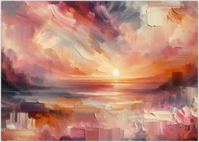 Tablou pe sticlă - Răsărit pictat (70x50 cm)