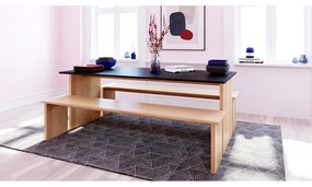 Masă de dining cu blat cu aspect de lemn de stejar 90x160 cm Stripe – Woodman