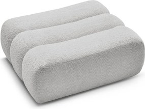 Taburet gri deschis cu tapițerie din țesătură bouclé Azra – Bobochic Paris