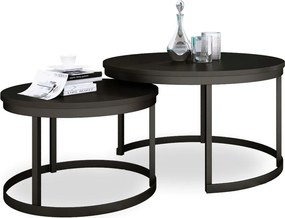 Măsuță de cafea 2in1 OKIN – 75x75x43 cm – Negru