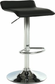 Scaun bar LARIA NEW, negru/crom, piele ecologica/metal, 37x39x64/85 cm