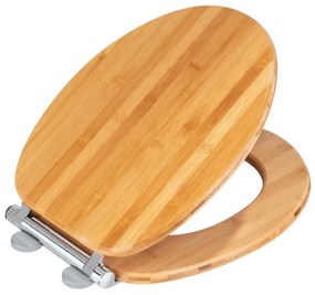 WENKO 25224100 - Capac WC BAMBOUSA, 34,5 x 40,5 cm, maro/argintiu