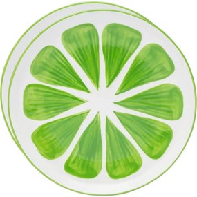 Altom Set de farfurii ceramice Tropicana lime 20cm, 2 bucăți