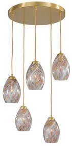 Lustra moderna cu 5 pendule design italian 10034 multicolor