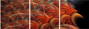 Tablou - Pene de imitație abstractă (cu ceas) (90x30 cm)
