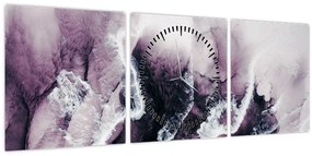 Tablou - Marmură violet N⁰2 (cu ceas) (90x30 cm)
