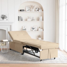 vidaXL Canapea Extensibilă 3 în 1 din Material Crem de la
