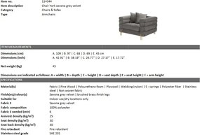 Fotoliu elegant design LUX York, catifea gri 114344 HZ