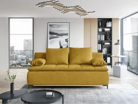 Canapea extensibila SWEET, stofa catifelata galben - Riviera 41, cu la