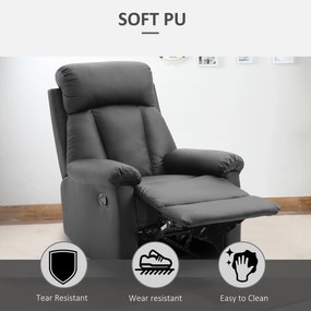 Fotoliu Relax Rabatabil cu Captuseala Ergonomica si Spatar Reglabil si Rabatabil 80×97×107cm Negru HOMCOM | Aosom RO