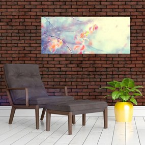 Tablou - Frunze în gheață (120x50 cm)