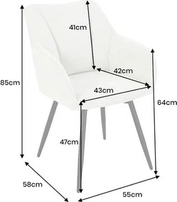 Set de 2 scaune pivotante, Metal Negru, Chenille Sampanie, AVIGNON A-46470 VC