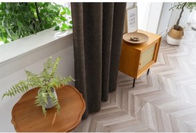 Draperie opaca LOOM VELVET 140x250 cm, maro Agatat: Inele metalice