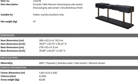 Consola design elegant LUX Nerone, gri carbune