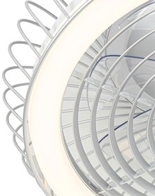 Ventilator inteligent de tavan argintiu cu LED cu telecomandă - Crowe