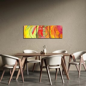 Tablou cu abstracție- pictura (cu ceas) (90x30 cm)