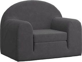 vidaXL Canapea extensibilă pentru copii, antracit, pluș moale