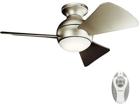 Ventilator LED dimabil de tavan SOLA 10W/230V IP23 Kichler KLF-SOLA-34-BN + telecomandă