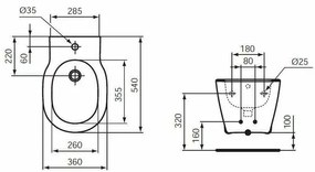 Bideu Ideal Standard Connect suspendat cu fixare complet ascunsa