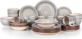 Set de masă ceramic SPIRAL GREY 30 piese