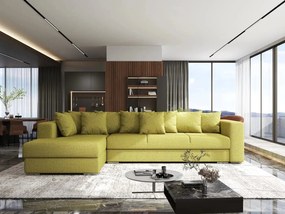 Colțar extensibil dumonde cu ladă de depozitare si sezut confortabil din spuma high-density, Gloria Enjoy Green 320x183 cm