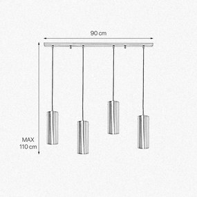 Lustra cu 4 pendule din alama personalizabila Venere