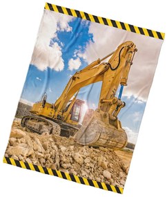 Pătură pentru copii BedTex Excavator galben, 130 x170 cm
