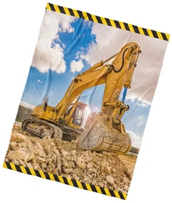 Pătură pentru copii BedTex Excavator galben, 130 x170 cm