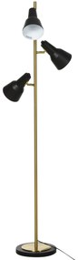 Lampa de podea de 150 cm cu 3 abajururi reglabile, baza rotunda, metal, bronz, 32x32x150 cm HOMCOM | Aosom RO