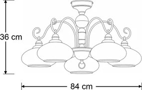 Brilagi - Lustră aplicată MOLLERO 5xE27/15W/230V Ø 84 cm bronz/patină