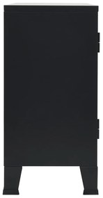Servanta, stil industrial, negru, 120 x 35 x 70 cm, metal