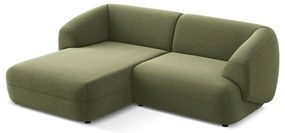 Colțar verde cu tapițerie din catifea (cu colț pe partea stângă) Moana – Makamii