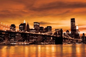 Fototapet - New York și Brooklin Bridge City (152,5x104 cm)