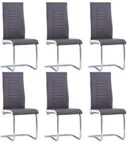 Set mobilier de bucatarie, 7 piese, gri, piele ecologica Gri, 7