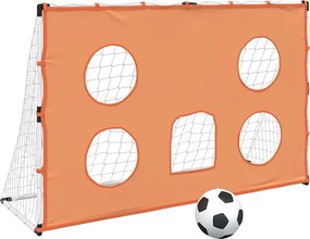 vidaXL Poartă de fotbal de copii cu covoraș țintă/minge 182x62x118 cm