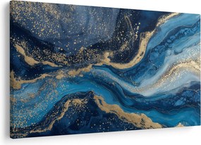Tablou - Marmură abstractă albastru-aurie (90x60 cm)