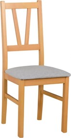 Scaun FILO, stejar auriu/gri, stofa clasica/lemn, 43x50x94 cm