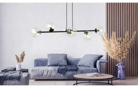 Lustră pe cablu ROSSI 6xE14/10W/230V negru/transparent