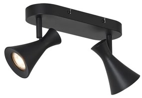 Spot de plafon modern negru cu 2 lumini reglabil - Triangle