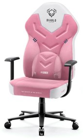 Scaun gaming din material Diablo X-Gamer: Marshmallow Pink