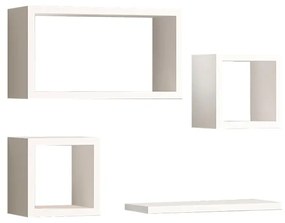Set rafturi de perete 3 buc Babine Pako World Alb 84x15x44 cm