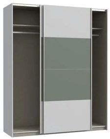 Dulap pentru haine KARO, 170 x 210 cm, gri/verde