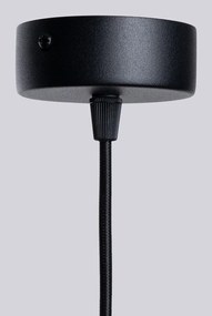 Lustră neagră cu abajur din sticlă Orbital – Sollux