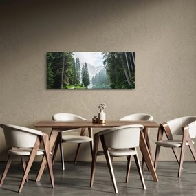 Tablou lacului în pădure (120x50 cm)