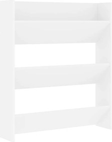 vidaXL Pantofar de perete, alb, 80x18x90 cm, PAL