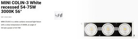 Spot LED incastrabil MINI COLIN-3 White recessed 54-75W 3000K 56°