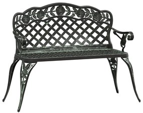 317741 vidaXL Bancă de grădină, verde, 108 cm, aluminiu turnat